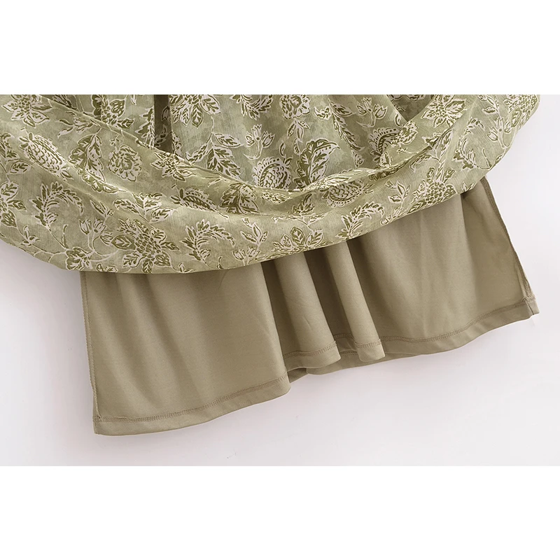 Yenkye 2025 feminino com cinto plissado vestido de impressão manga longa com decote em v cintura elástica a linha midi vestidos elegantes primavera