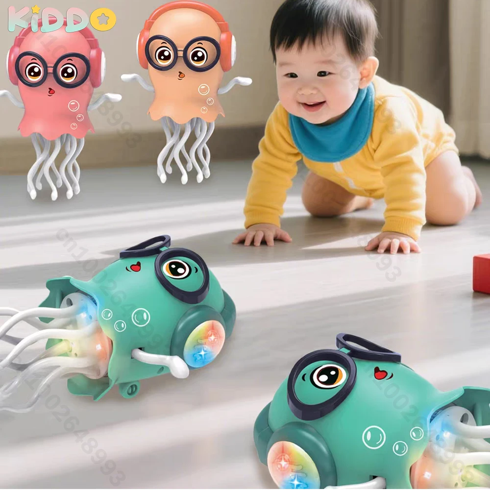 Grappig Elektrisch Dansen Kwallen Speelgoed Speelgoed Automatische Obstakel vermijden Sensor Kruipen Desktop Muziek Licht Decoratie Thuis