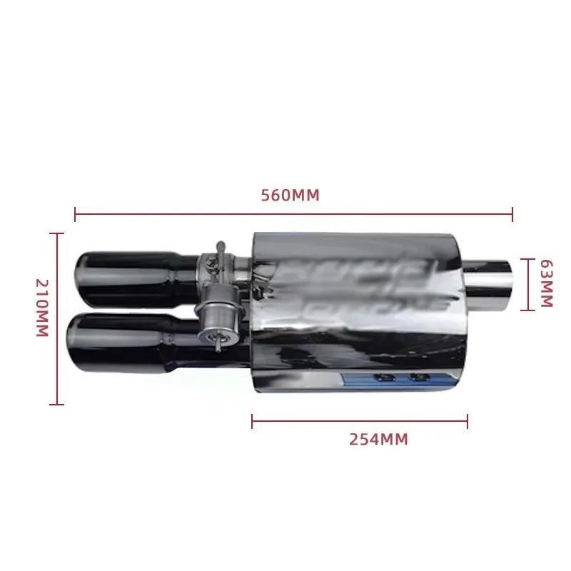 كاتم صوت صمام السيارة كاتم صوت عالمي 2.5 بوصة من الفولاذ المقاوم للصدأ صمام تفريغ العادم مجموعة التحكم عن بعد