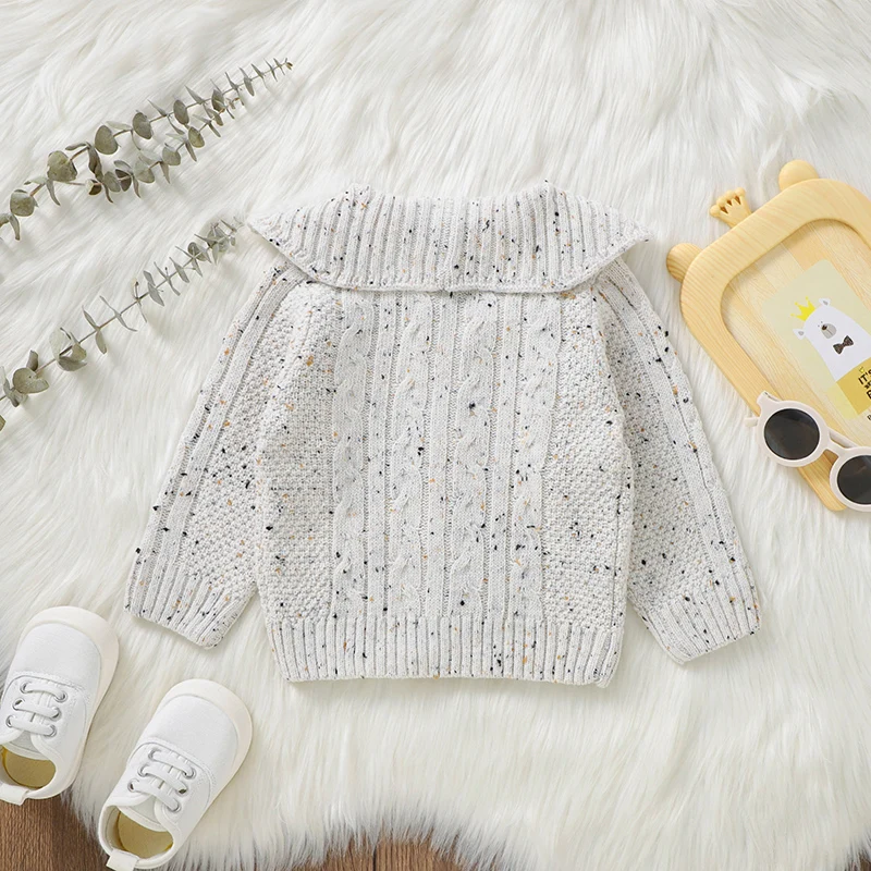 Baby Sweaters Knitted Newborn Girls Boys Cardigan Long Sleeve Autumn Infant Children Clothing Fashion V-neck Turn-down Tops Warm