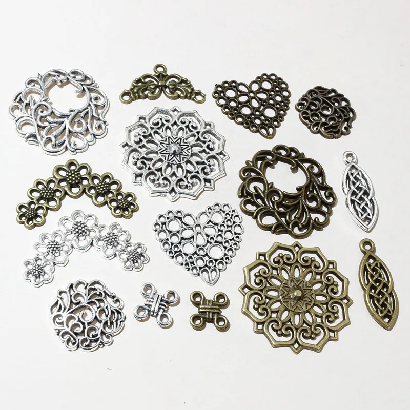 10-50 Stück Boho Vintage Blumen Charms Stecker Anhänger Legierung Metall DIY Handwerk Schmuck Herstellung Zubehör Ergebnisse