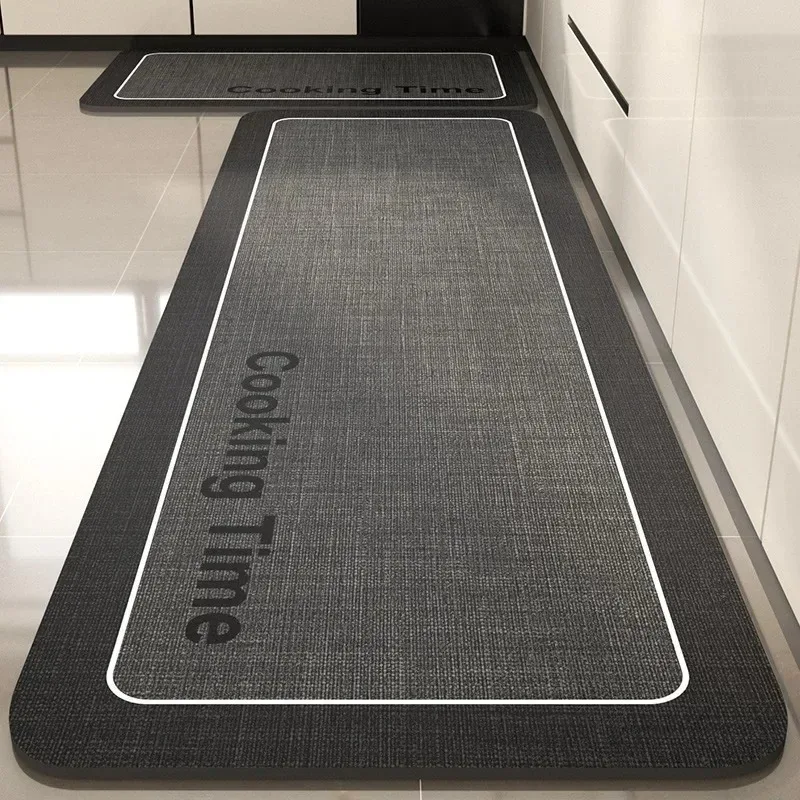 Carpet for Kitchen Floor Mat Pvc Leather Waterproof Non-slip Long Rug Oil-proof Foot Mats Pink Flower Home Decoration Rugs