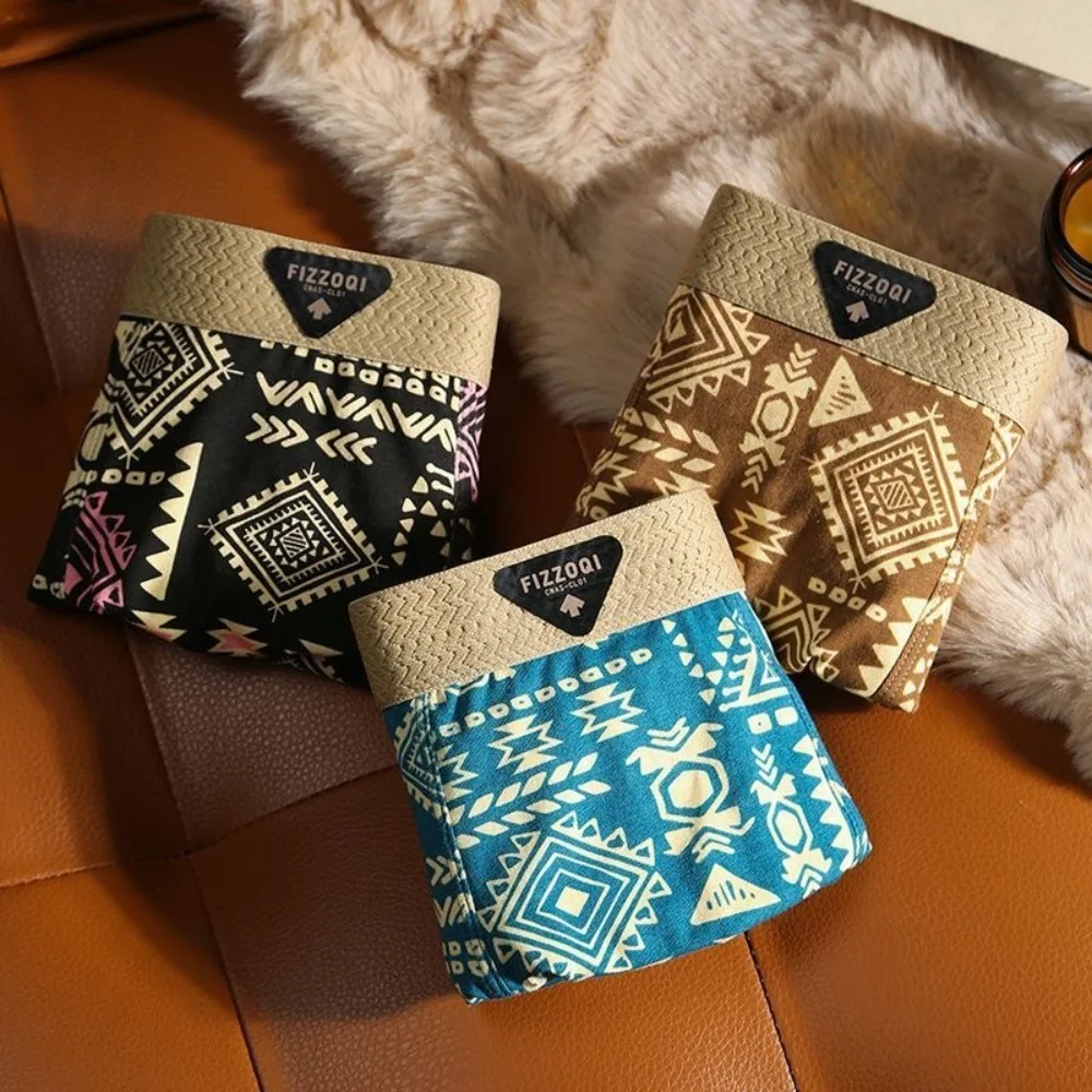 

3 шт. удобные мужские трусы-боксеры больших размеров, бесшовные эластичные трусы с принтом, нижнее белье со средней талией, шорты, трусы, подарки