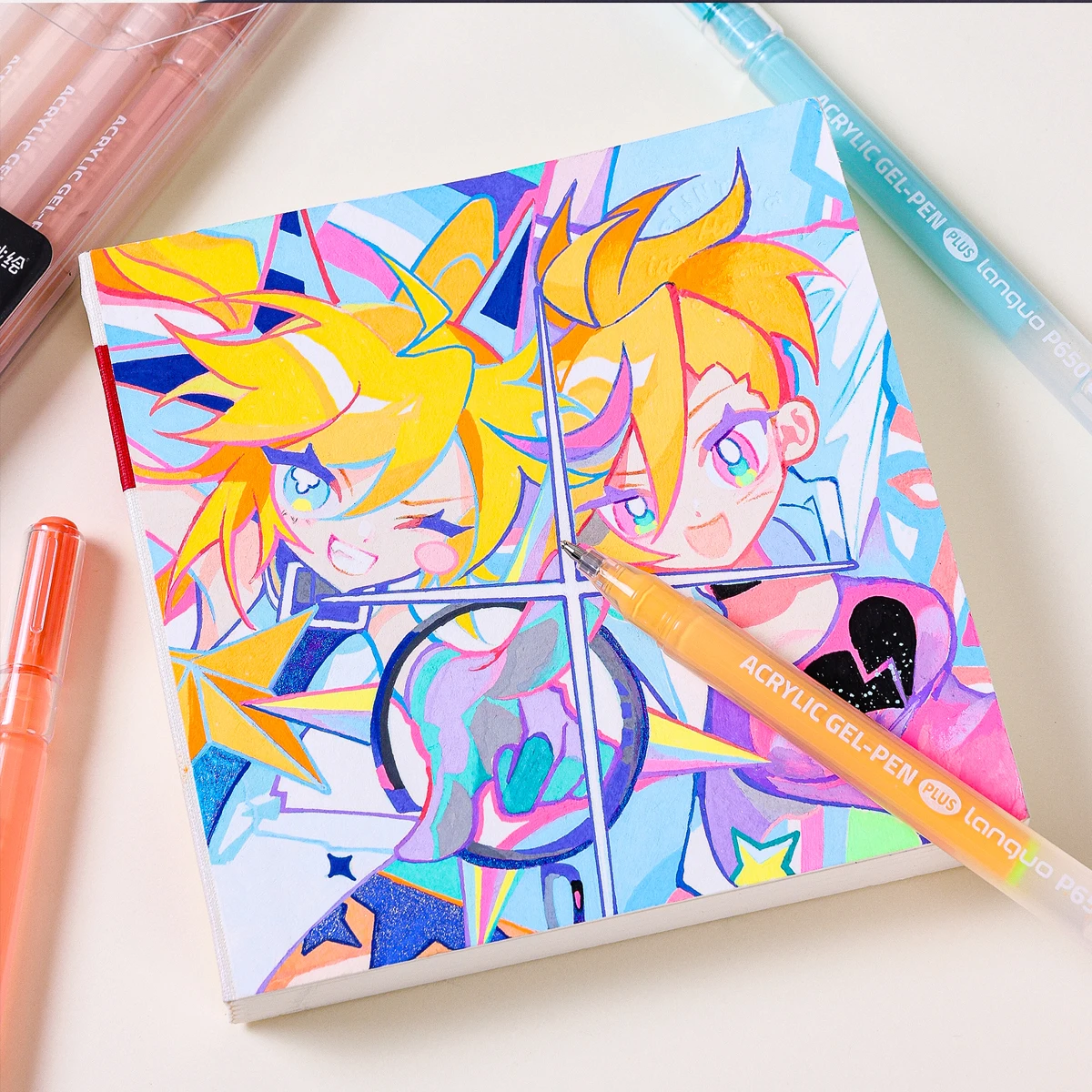 قلم جل أكريليك للرسم بألوان متنوعة، قلم أكريليك بسعة كبيرة، قلم رسم 1.0 مم، قلم كتابة للطلاب، لوازم فنية للحرف اليدوية