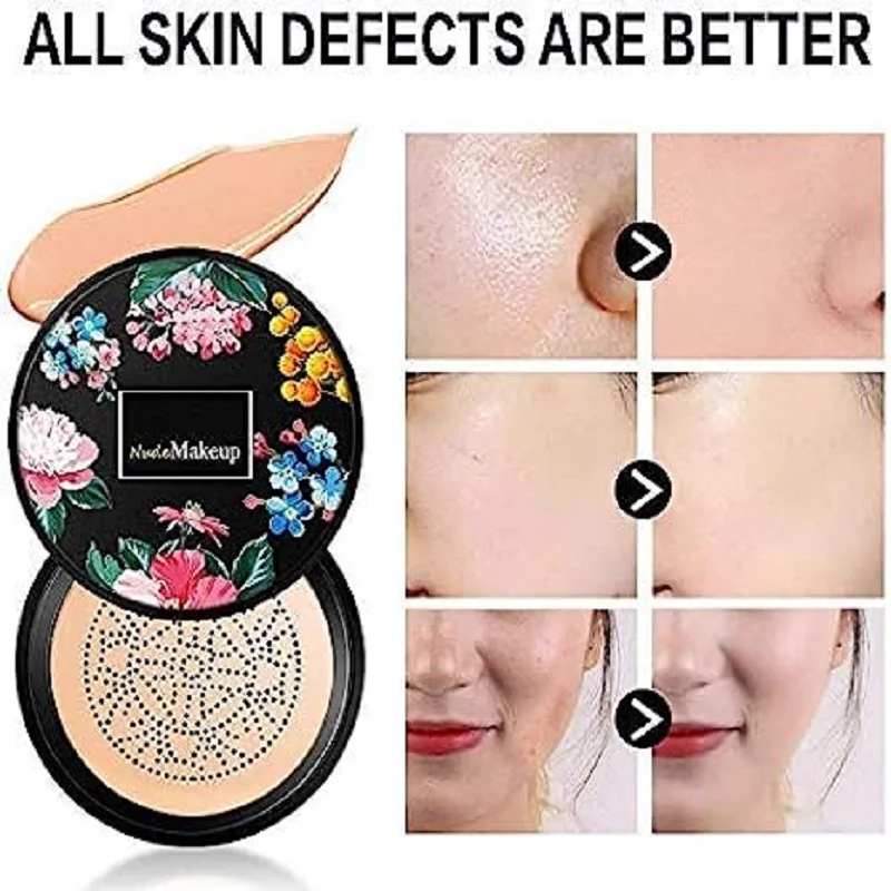 Mushroom Head Air Cushion Makeup Cream Natural Moisturiz Foundation Concealer Brighten Oil-control Cosmetics Face Base BB Cream