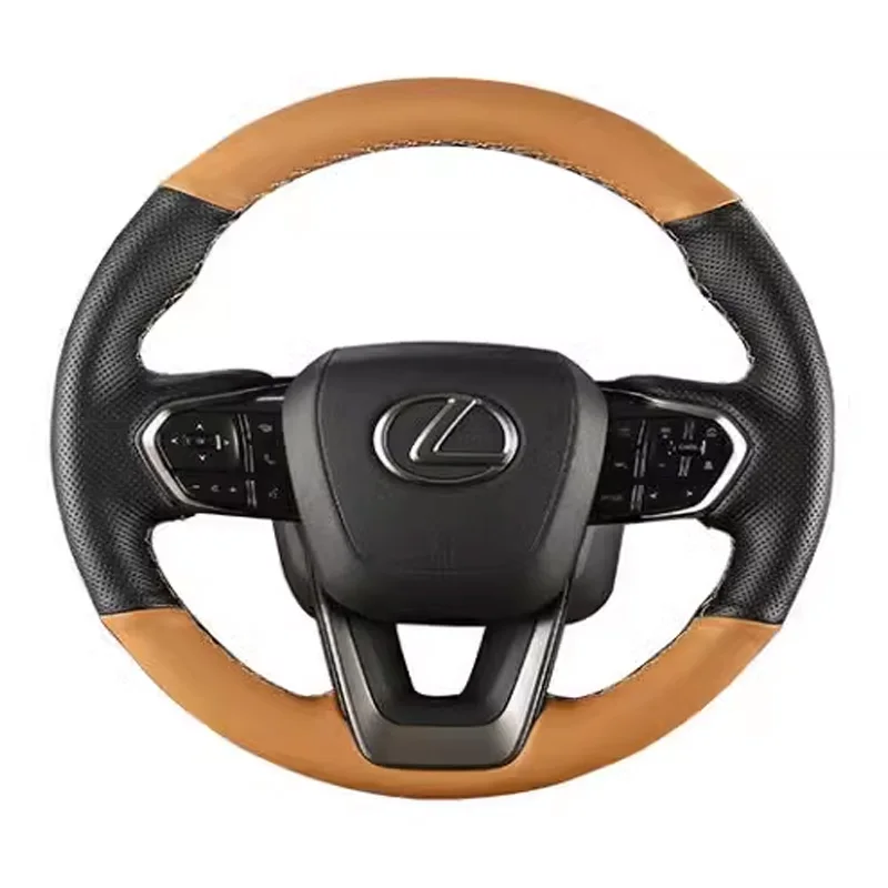 Car Accessory for Lexus NX350 NX 250 NX260 NX350h NX450h 2022-2024 Hand-Stitch Side Perforation Leather Car Steering Wheel Cover