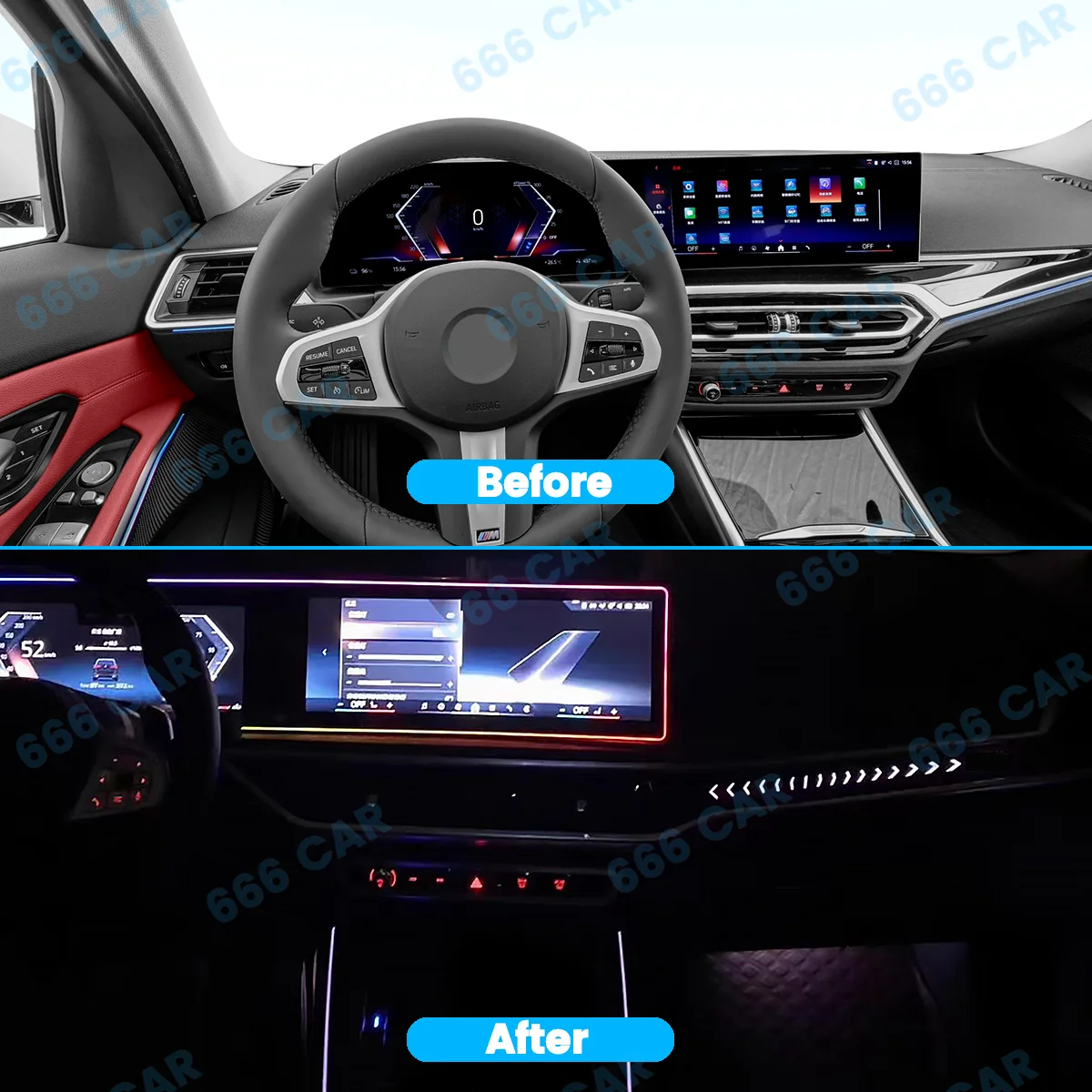 11 Color Screen Ambient Light For BMW G20 G26 G60 G05 X5 G06 X6 G07 X7 M3 M4 i3 i4 i5 Series  LED Car Screen light Decoration