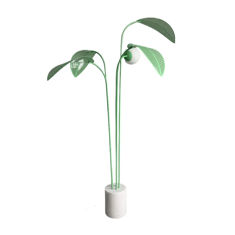 

Creative plantain leaf floor lamp personalized plant light luxury design living room sofa lamp