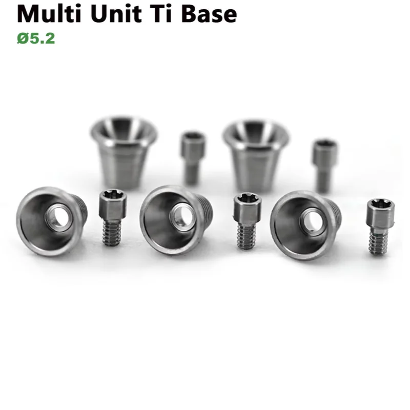 Dental Parts Fits for Nobel MUA Ti Base Multi-Unit Titanium Base Abutment Screw-Retained Metal Base for Prosthesis