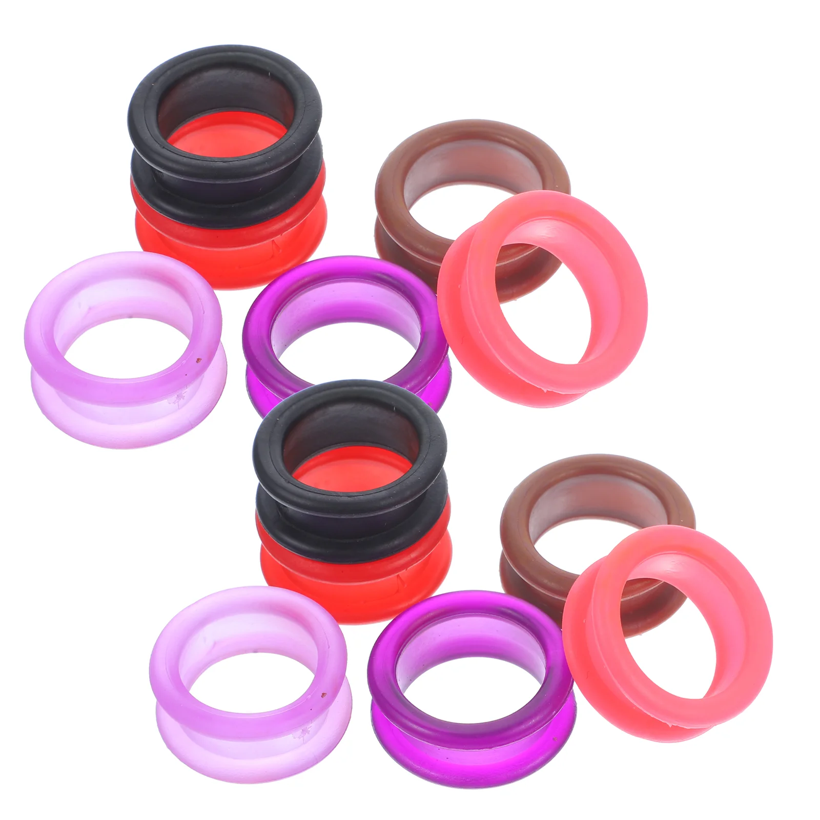 12 Pcs Silicone Ring Rings for Scissors Finger Hairdressing Accessories Grip Non-slip Silica Gel Small Colorful