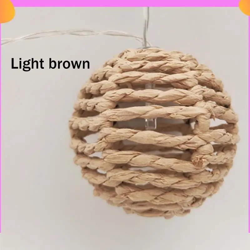 

A23P 2.5M 10LED Paper Rattan Ball Light Decoration Christmas Festival Light String Light String Pendant Braided Light String