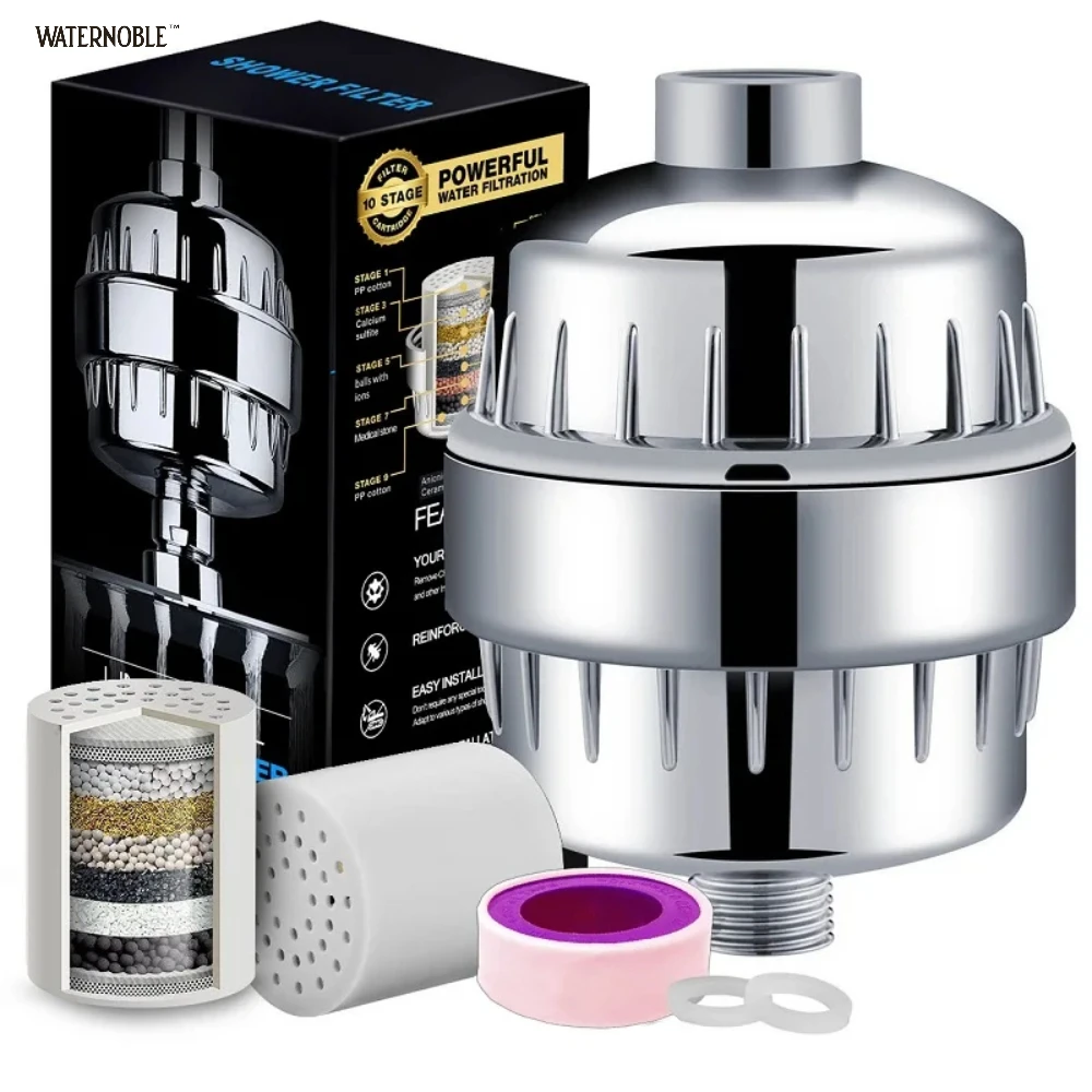 20 Stages Shower Water Filter Remove Chlorine Lead Replacement for Showerhead Filters Filtered Shower Softener for Hard Water
