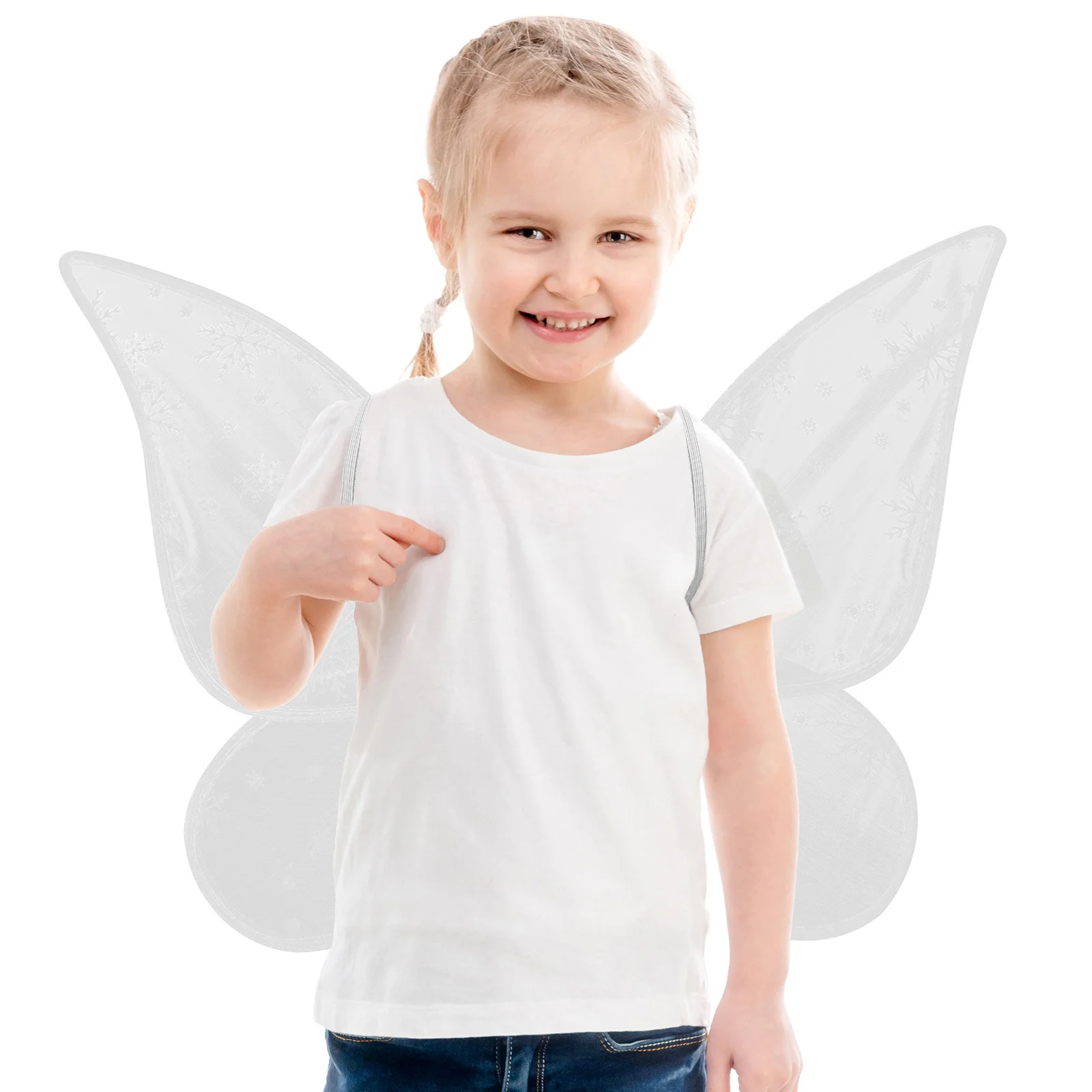 Ala de mariposas para niñas, diseño de copo de nieve, fiesta infantil, Cosplay, puesta en escena, atractivo, ligero, fácil de poner y llevar