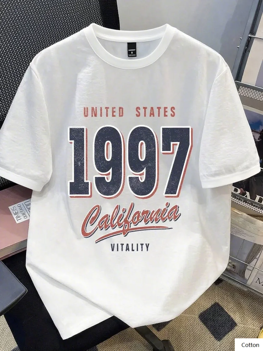 

Vintage 1997 United States California Vitality Cotton T Shirt Retro Graphic Print Top Perfect Those Into American Retro Fashion