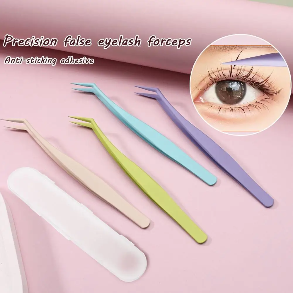Pince à épiler pour faux cils, applicateur de cils Ultra fin, Extension de cils en acier inoxydable, outil de cueillette de cils, outils de maquillage pour greffage de cils