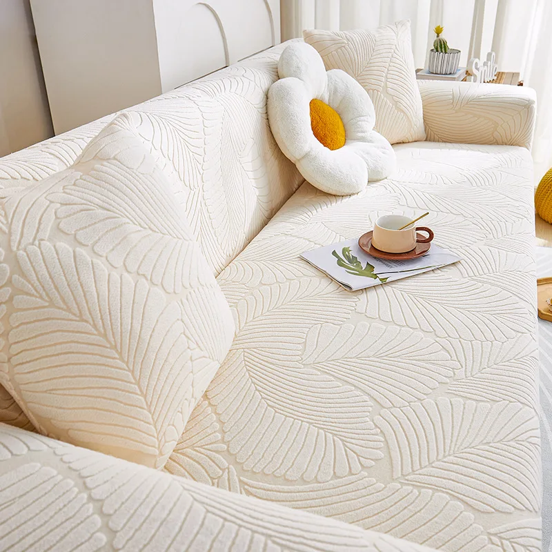 Autumn Foliage Sofa Cover, Soft Like Cream Elastic Sofa Cover, Dustproof Anti Pet Scratch Cushion Cover for Living Room