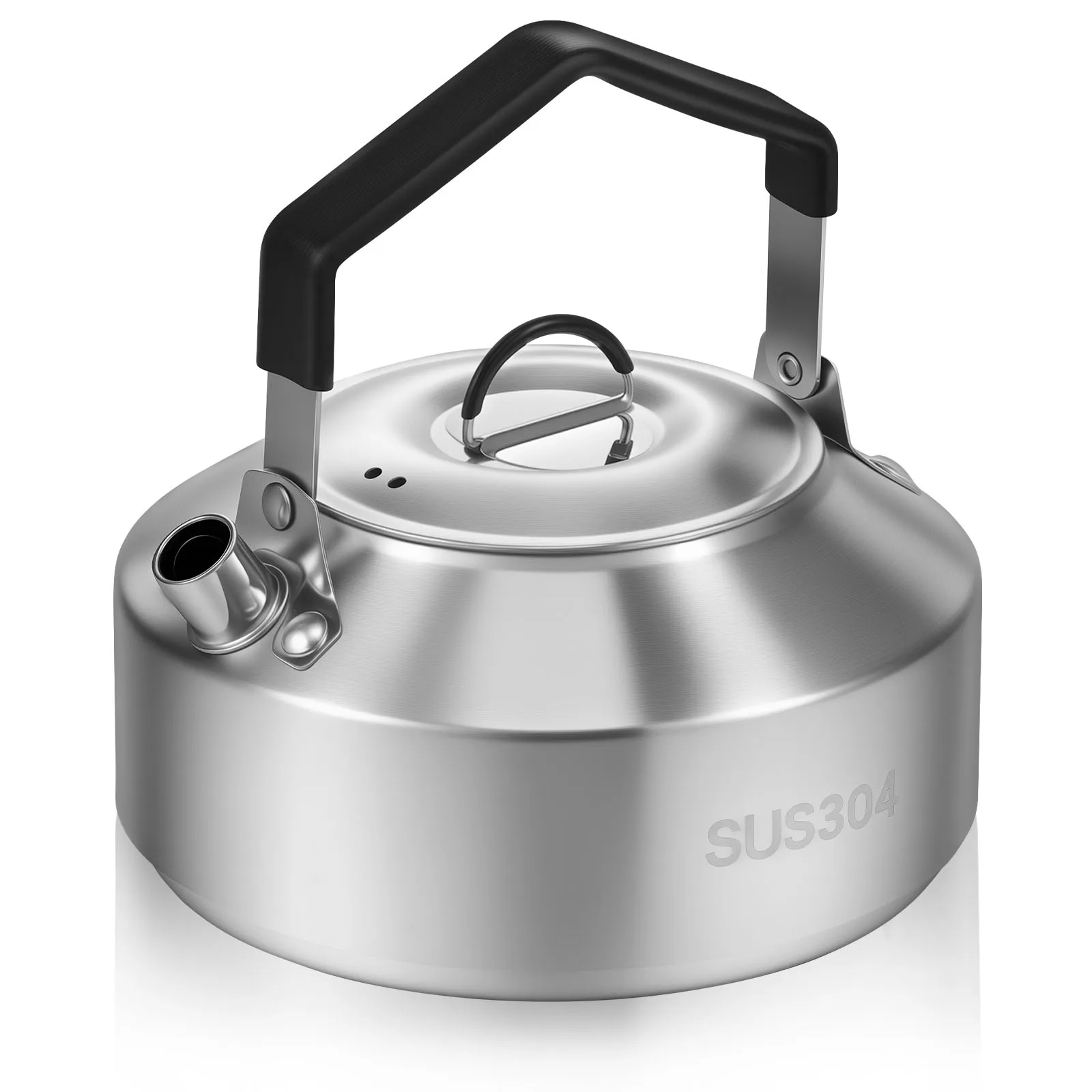 1/1.5L Camping Kettle with Anti Scald Handle Stainless Steel Portable Outdoor Camp Tea Coffee Pot for Travel Outdoor Activity