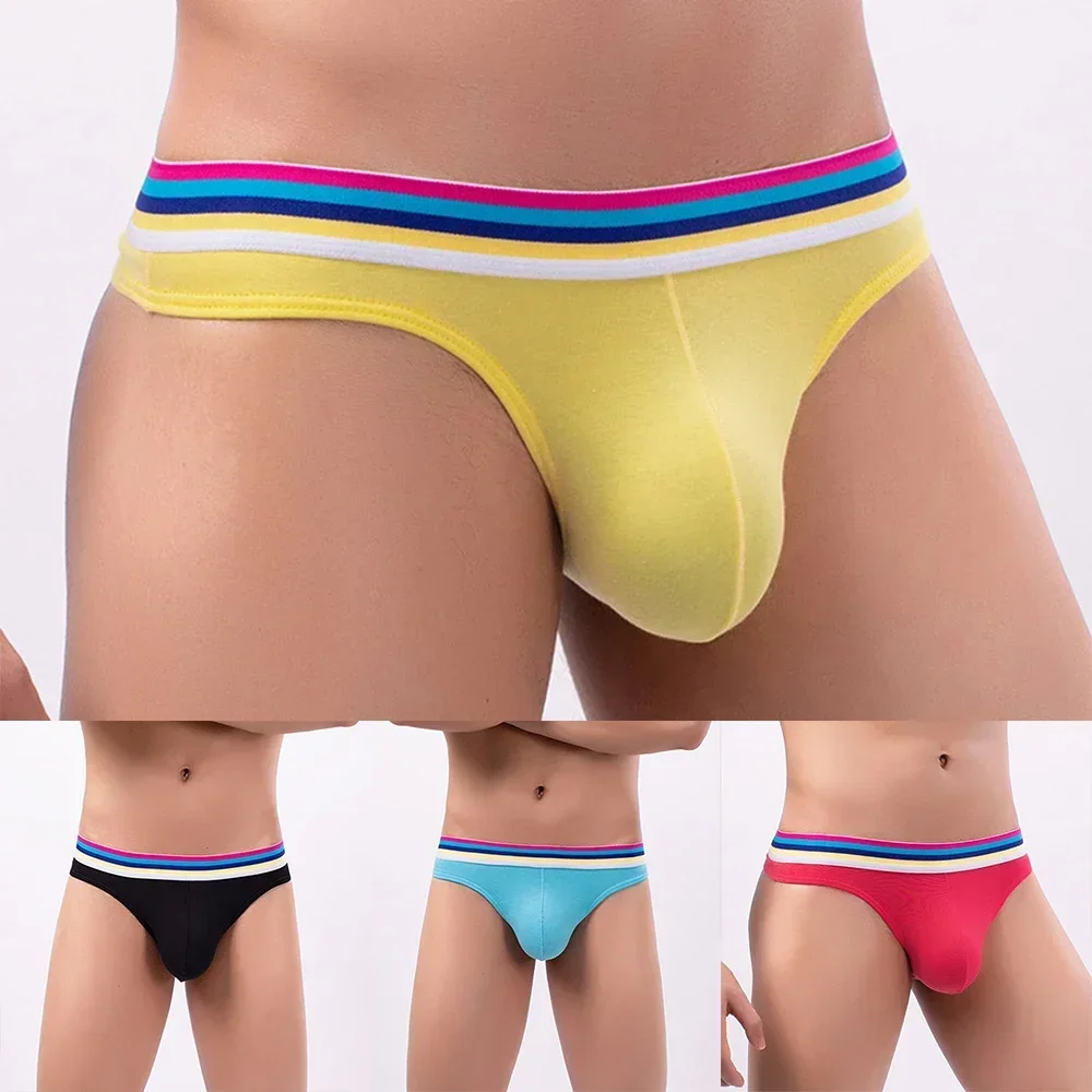 

1x Sexy Men's Thongs Cotton Low Waist Bulge Pouch Thongs Underwear male Underpants Jockstrap Fashion