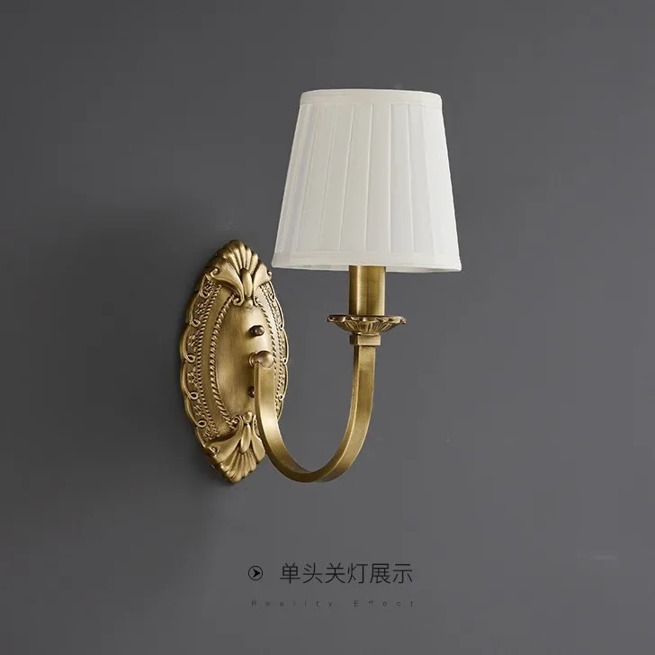 Estilo americano, luminária de parede, toda em cobre, quarto, cabeceira, sala de estar, parede de TV, simples, corredor