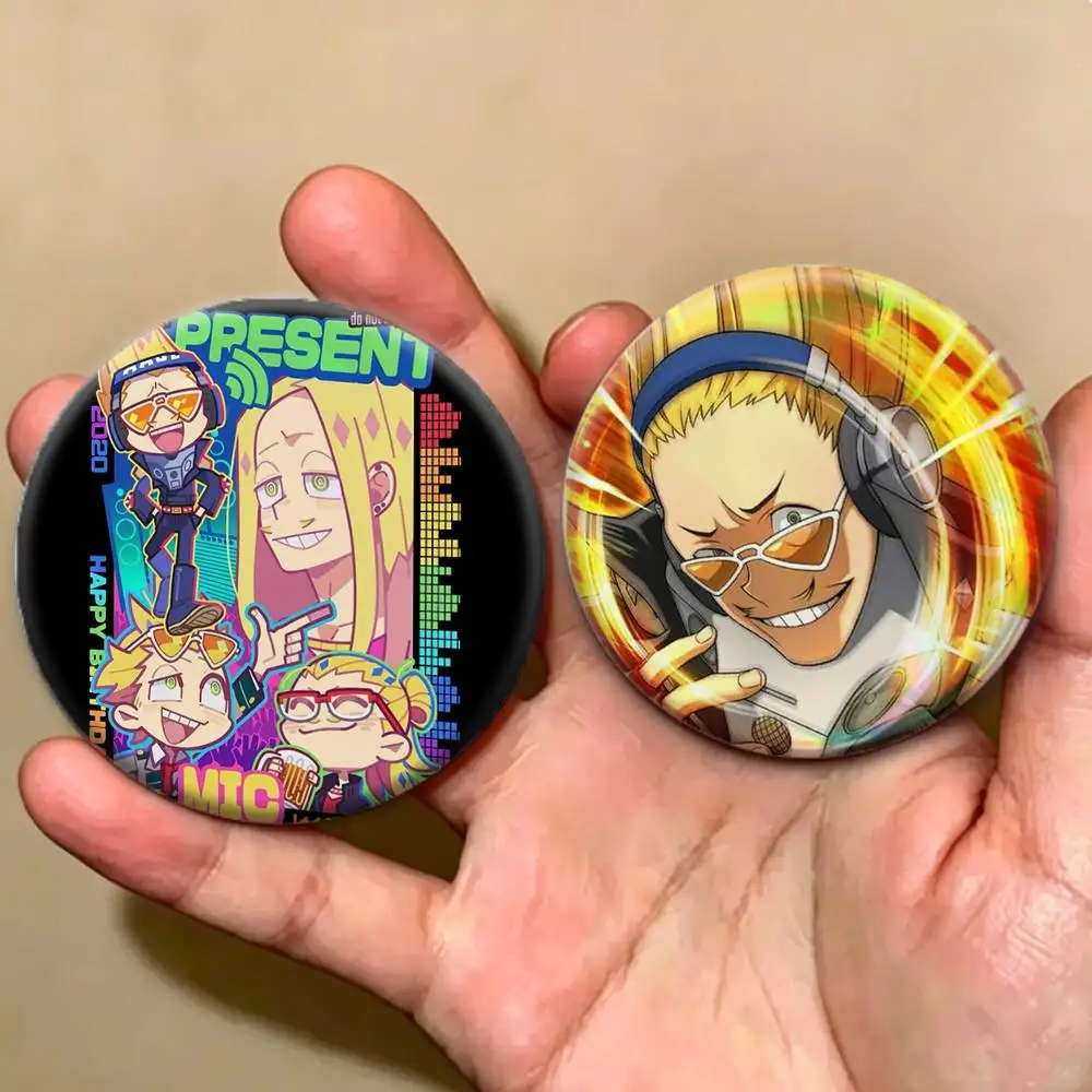 COOL Anime Character P-Present Mic  Badges Creative Tinplate Button PinsBrooch Badge Clothes Backpack