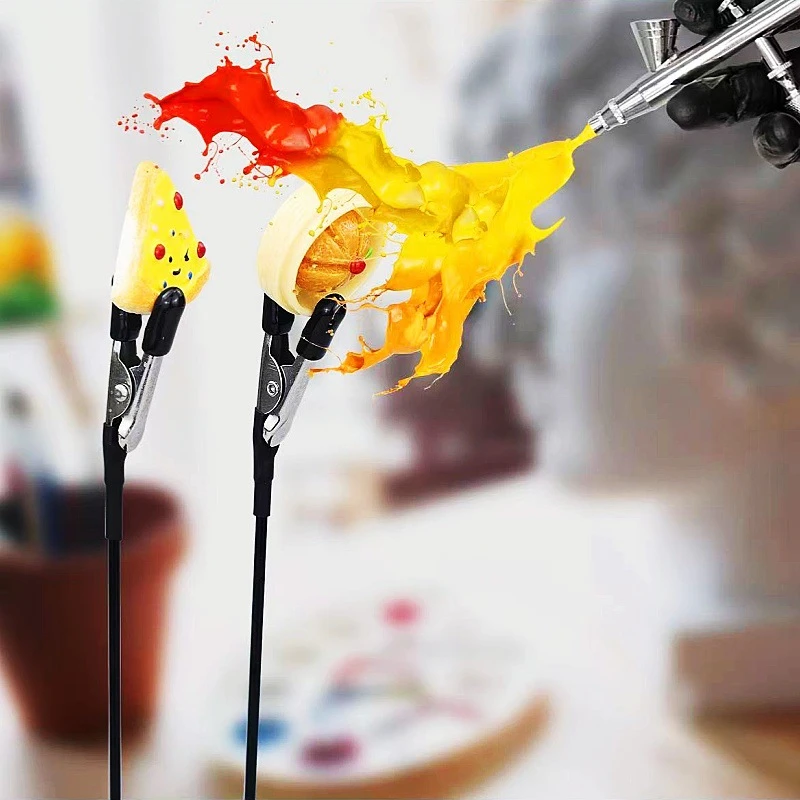 Magnetic Model Spray Paint Stand, Bendable Alligator Clip Flexible Rod, Model Painting Tool for Gundam, Pack of 6, Pack of 12