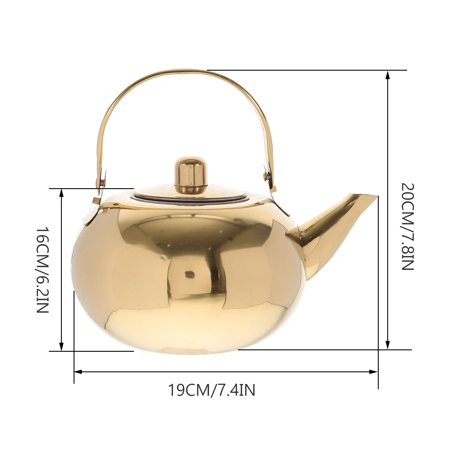 

Stainless Steel Insulated Tea Pot Thick Wall Thermal Kettle Vacuum Water Pot Home Office Travel Golden 1.5L Beverage