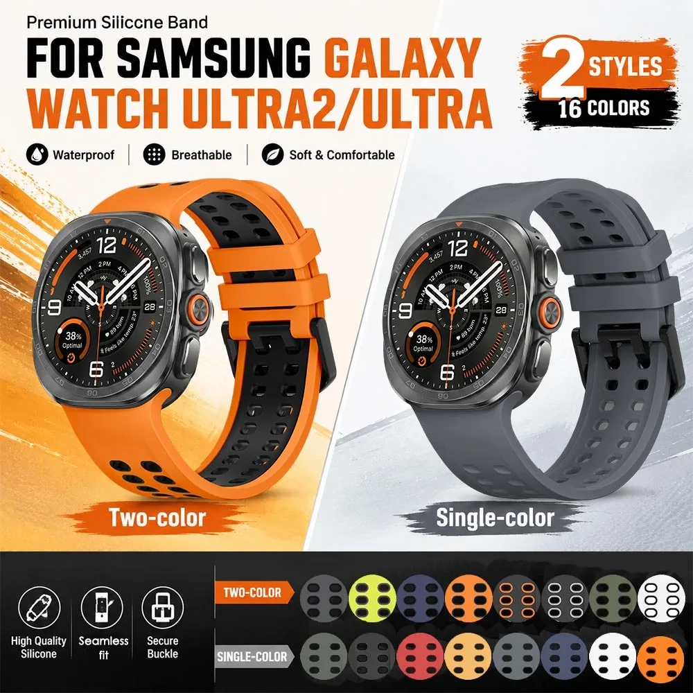 Original Silicone Strap for Samsung Galaxy Watch Ultra 2/1 Band Replacement Band Bracelet for Samsung Galaxy Watch Ultra 2 Strap