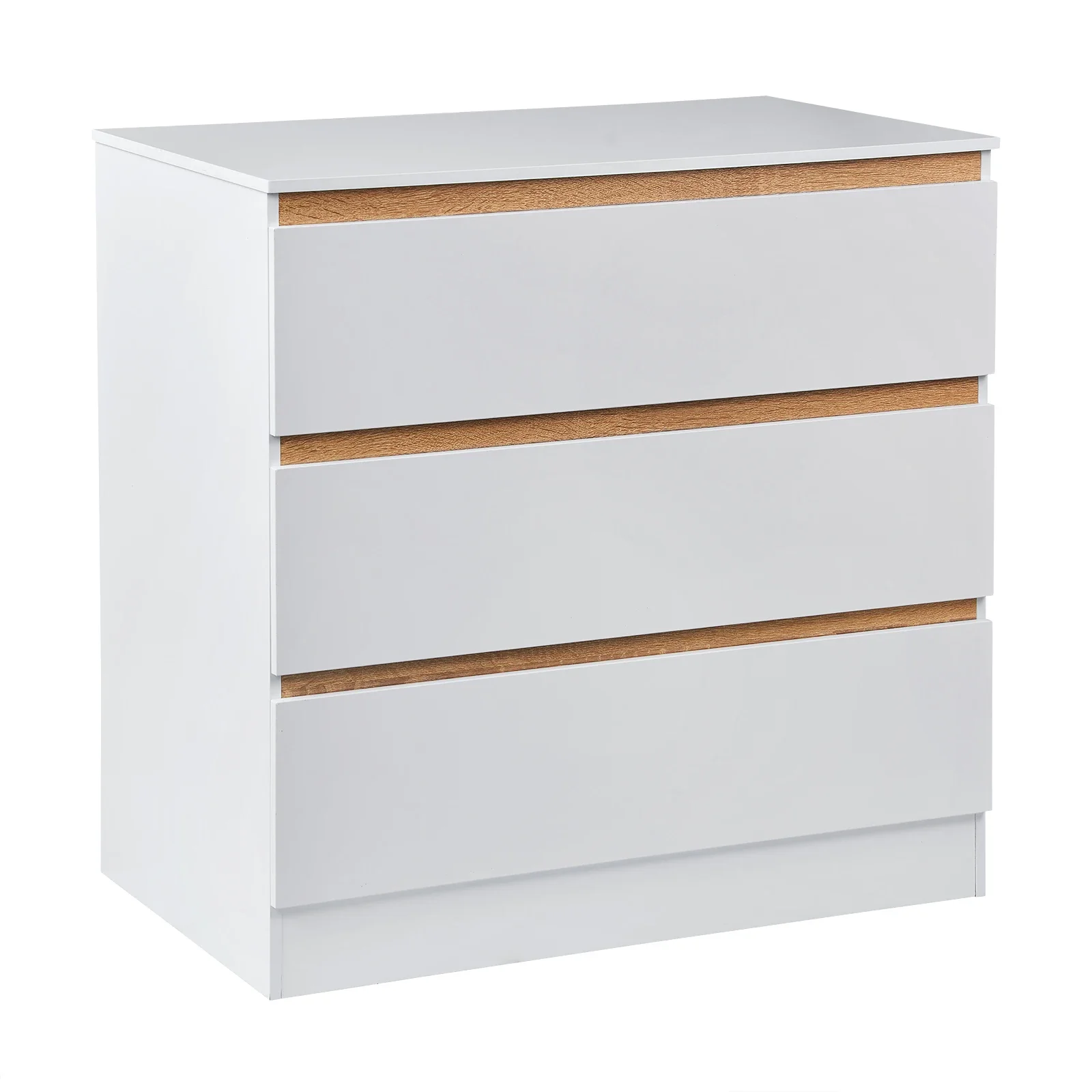 WOLTU Moderne 80x78x48cm ladekast met 3 laden dressoir opbergruimte woonkamerkast voor slaapkamer studeerkamer hal - afbeelding 1