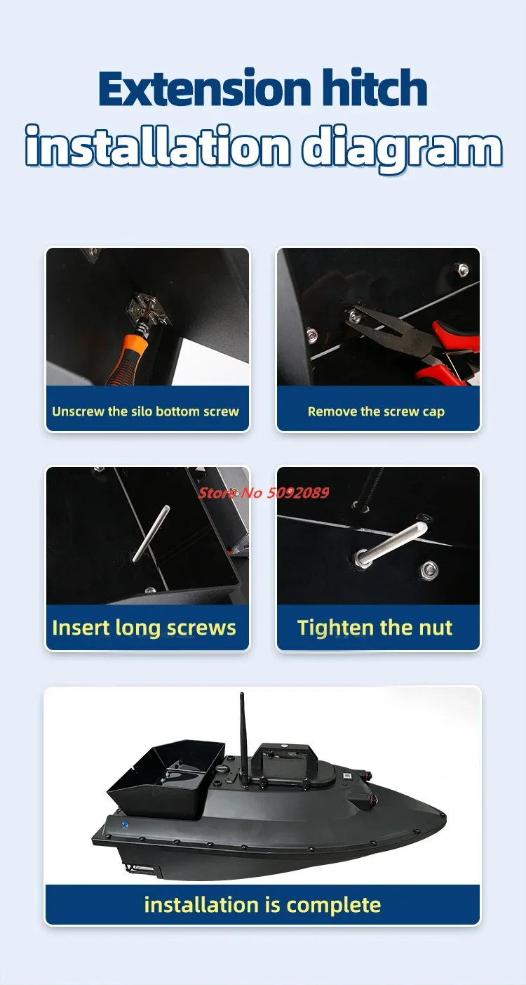 

55CM 12V High Power 99 Points GPS Fishing Bait Boat 600M 2.5KG Fixed Speed Cruise Remote Contol Unhook Bait Boat Nesting Boat