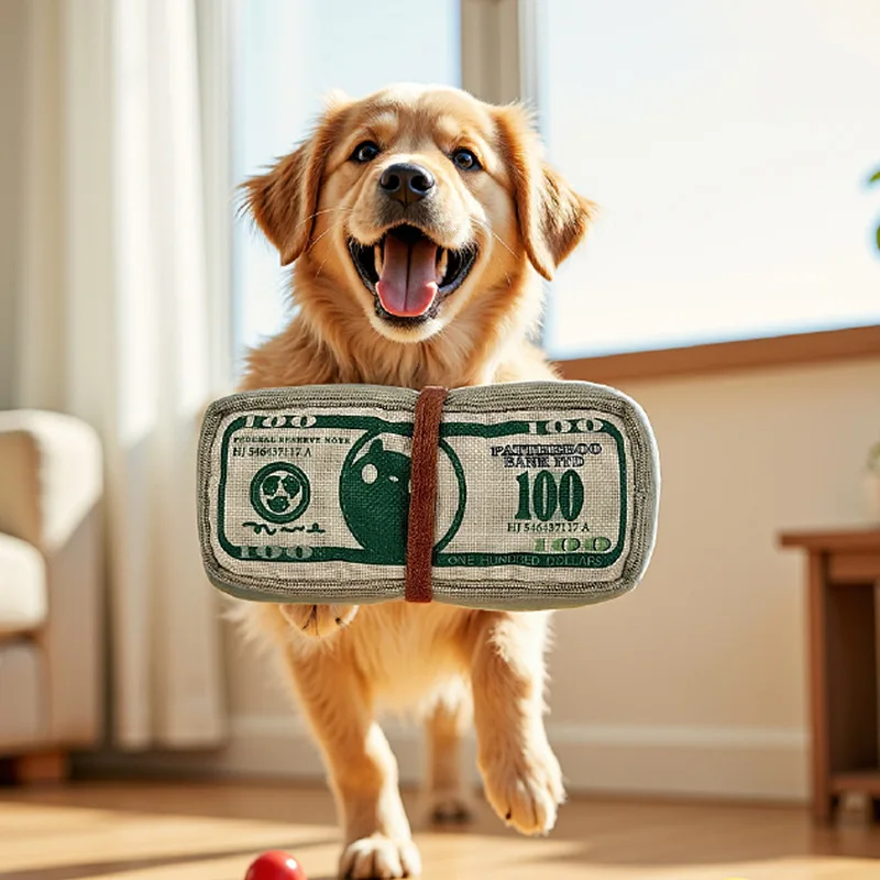 

Dog gnawing toy, new cat, dollar bill, grinding teeth, bite resistant, self soothing, noisy paper toy