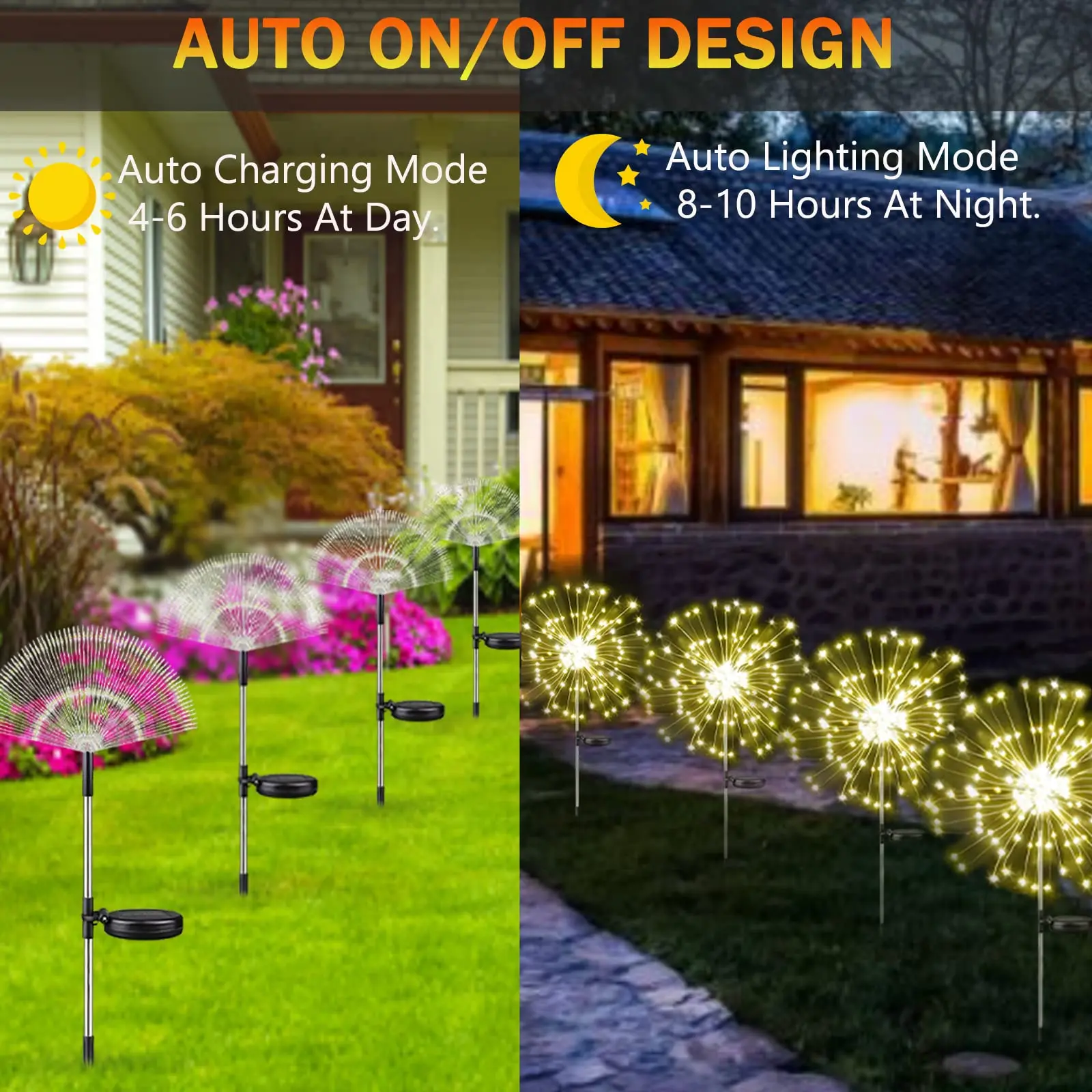 Imagem -02 - Luz Solar Decorativa ao ar Livre para Quintal Caminho Canteiro Plantador Decoração Jardim Exterior 200led 2pack