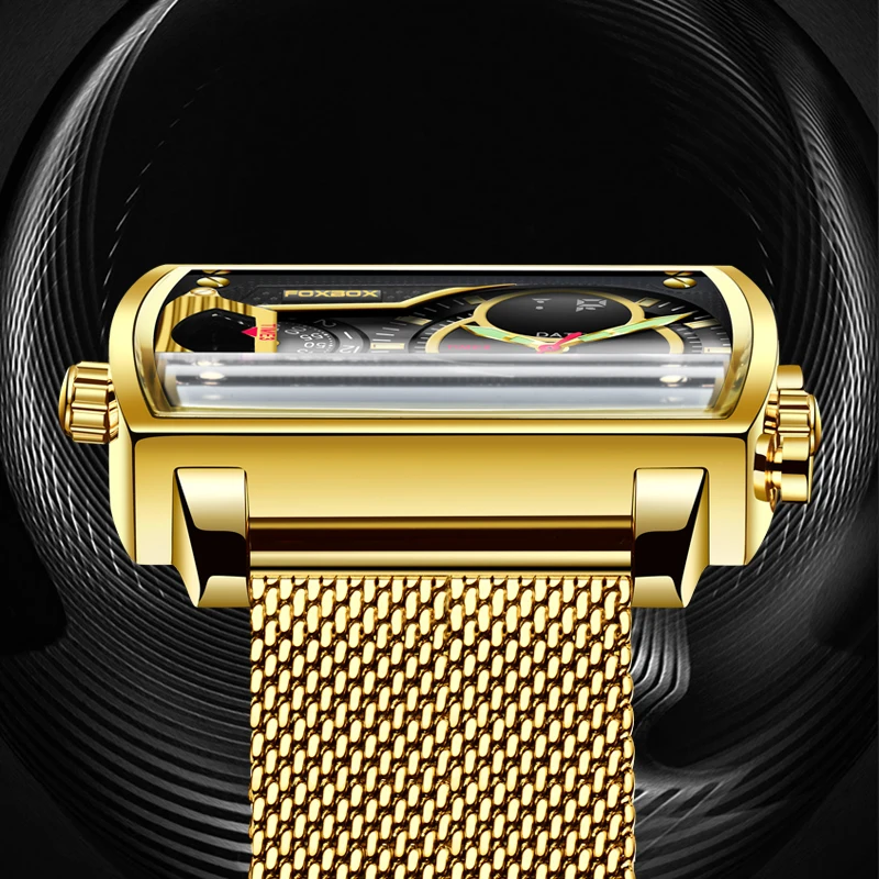 LIGE Watches For Men FOXBOX Luxury Brand Sport Wristwatch Waterproof Military Quartz Digital Clock Men Watch Relogio Masculino