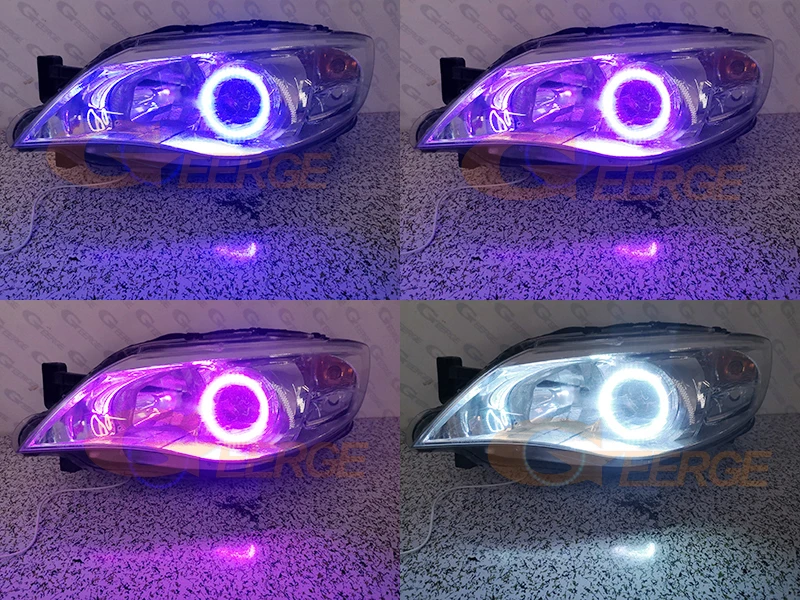 For Subaru Impreza WRX STI 2008 - 2014 BT App RF Remote Control Ultra Bright Multi Color RGB Led Angel Eyes Kit Halo Rings