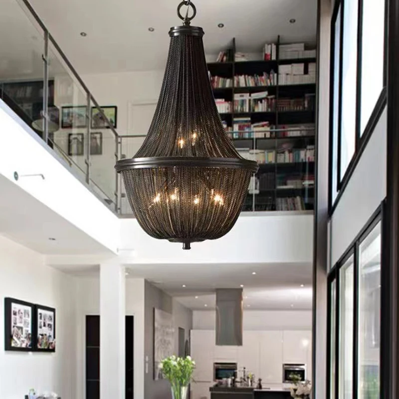Led Black American Tassel Ceiling Chandelier 2026 Designer Home Decoration Lustres Dimmable Home Decor Lamps for Living Room