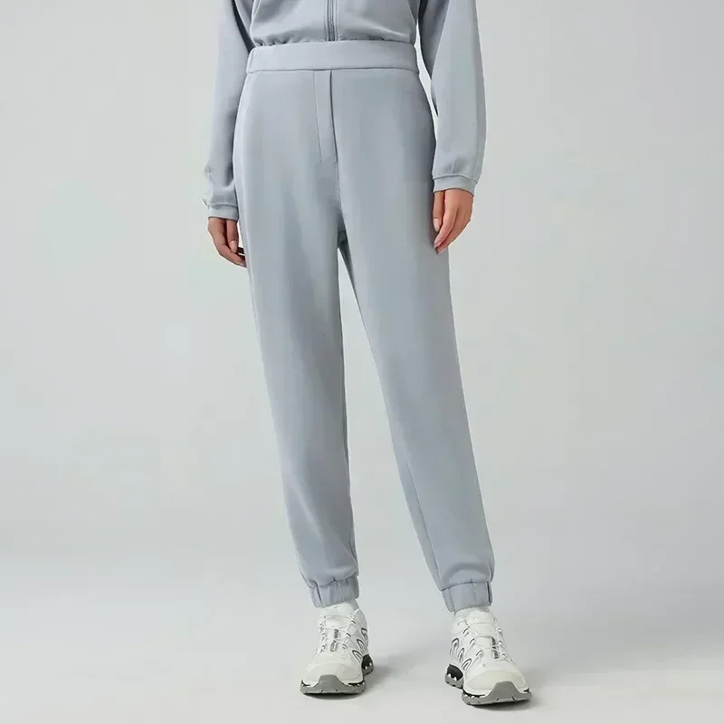 

Lemon 28" Women's Cinch Bottom Cotton Terry Sweatpants High Waisted Baggy Athletic Relaxed Fit Smooth Jogger With Side Pocket