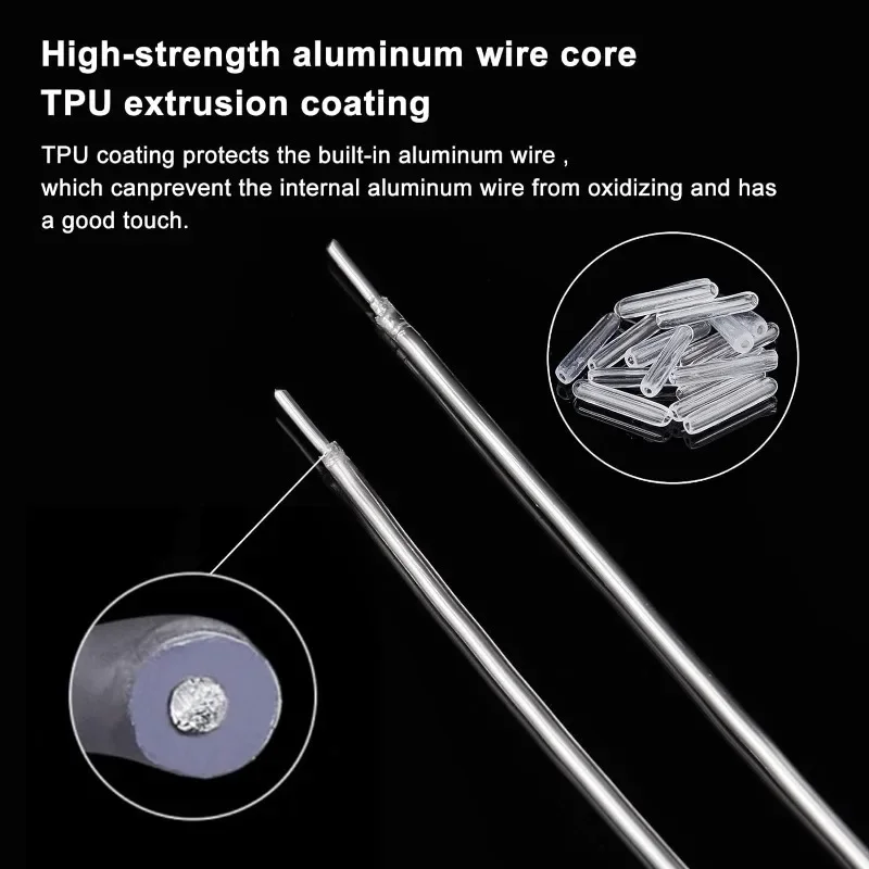 40m 17 Gauge Silver Bendable Aluminum Craft Wire with 20 Caps 131FT Transparent PVC Plastic Covered Aluminum Wire