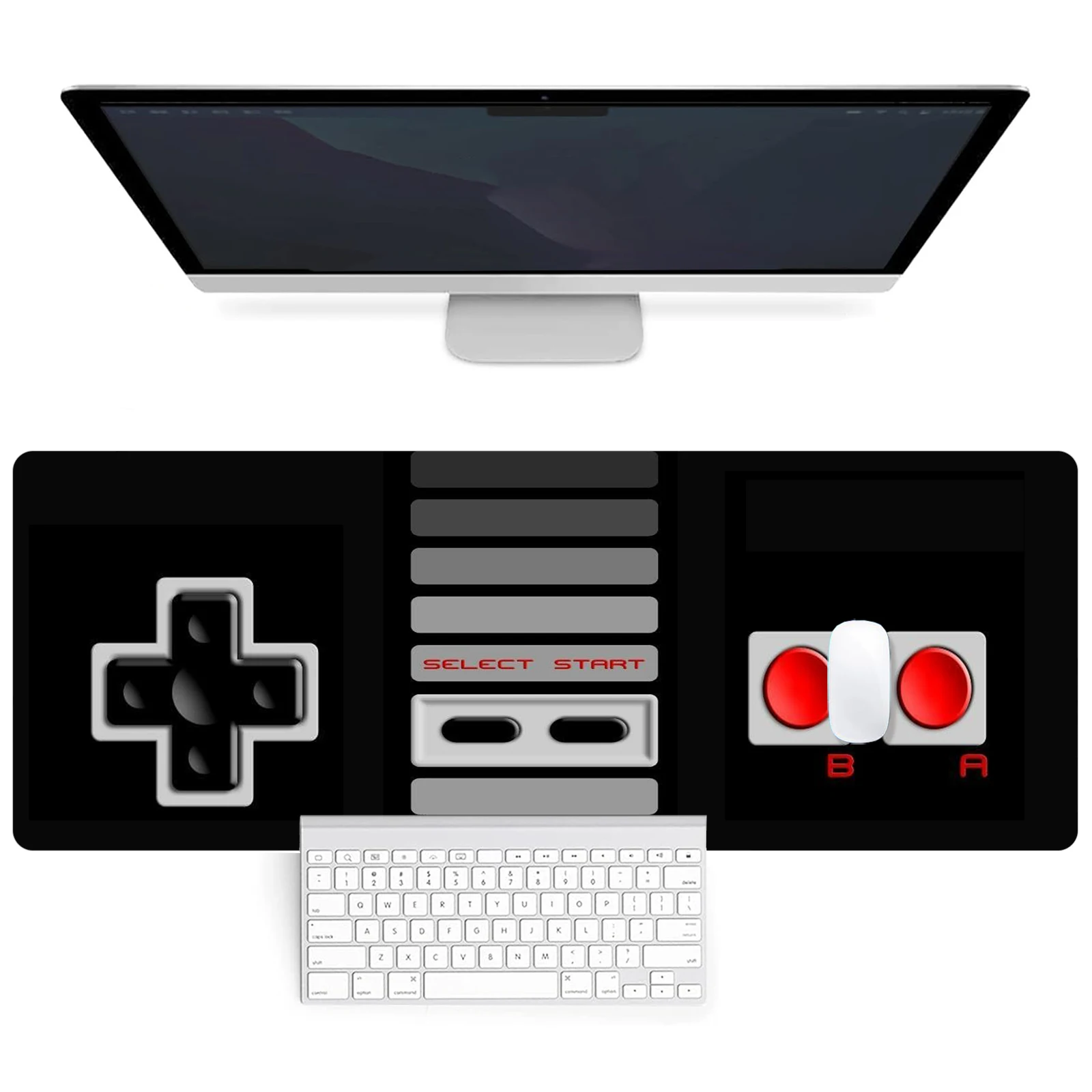 

Коврик для мыши игрового контроллера, настольный коврик, удлиненный коврик для мыши, большой коврик для компьютерной клавиатуры, настольный коврик, нескользящая основа и прошитый край