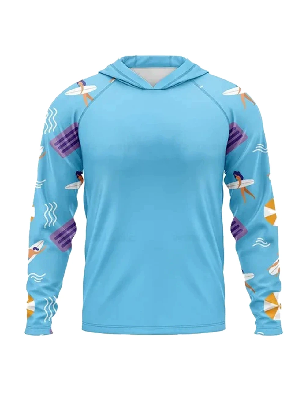 

Mens Outdoor Long Sleeve fishing clothes UV Clothing Hooded Tops Sunscreen Breathable UV-Anti Dry Thin Fishing Shirt