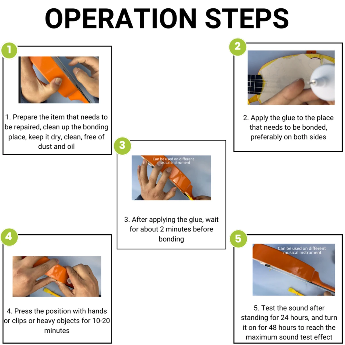 T7000/B7000 Superpegamento impermeable  Pegamento para reparación de instrumentos y altavoces  Aplicación precisa sin derrames de adhesivo para suona, guitarra, violín, tambor y trompeta. 15/50/110 ml.