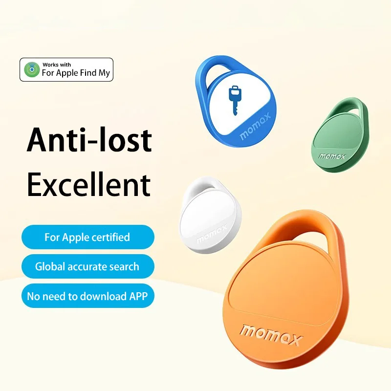 MOMAX Anti-lose Tracker for Apple Airtag Replacemen via Find My Bluetooth GPS Tracker For Luggage IOS MFi Key Finder 2025 New