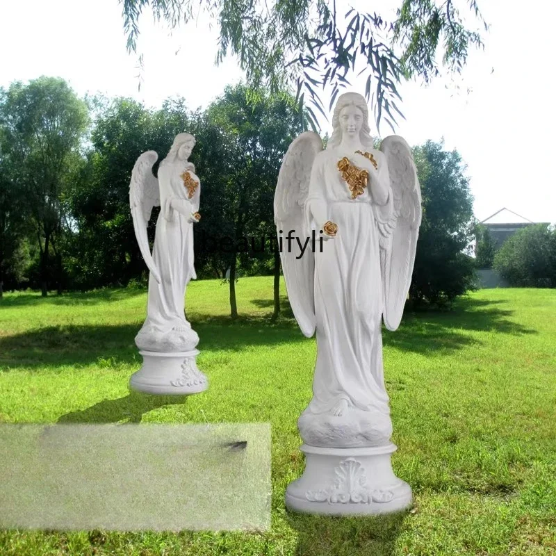 

Angel Sculpture Church Angel Sales Office Soft Decoration Fiberglass Crafts Portrait0420