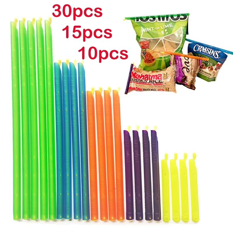 30Pcs/15Pcs Set Bag Clips Food Snack Bags Sealing Clips Seal Stick Food Preservation Sealer Reusable Kitchen Storege 2030
