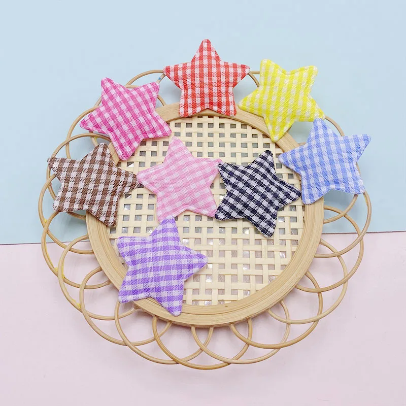 80 Stück 3,5 cm Gitterstoff-Stern-Applikationen mit Polsterung für DIY-Haarspangen, Accessoires, Kleidung, Kopfbedeckungen, Dekorations-Patches – Detail 5
