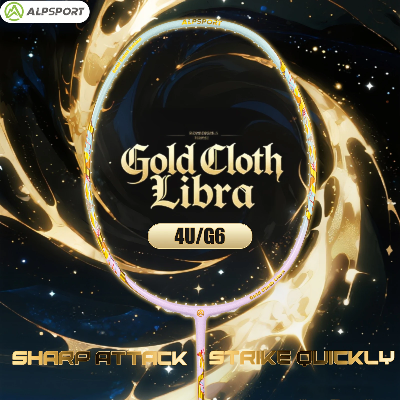 

ALP 【Aerospace-Grade T1000 Carbon Fiber Badminton Racket】 Libra 4U 85g MAX 35LBS Suitable For Teenagers ALPSPORT