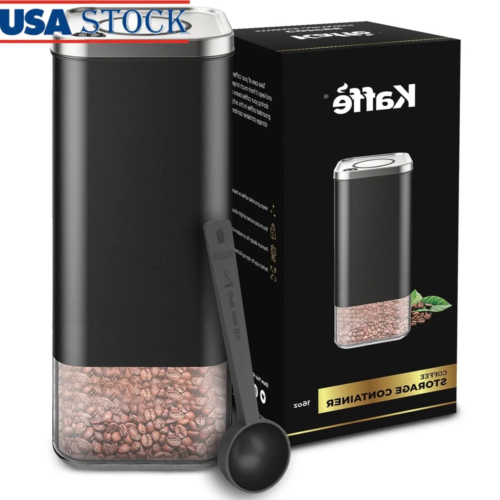 Kaffee-Aufbewahrungskanister, luftdichter Behälter, 16 Unzen, BPA-frei, Edelstahl mit Schaufel, Bohnen, Gewürze, trockene Lebensmittel