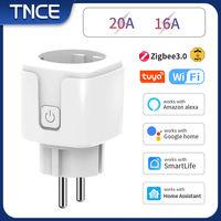 TNCE Tuya Wifi or Zigbee Smart Socket EU Plug 16/20A Power Monitor Remote Control SmartLife APP Work with Alexa Googl Home Alice