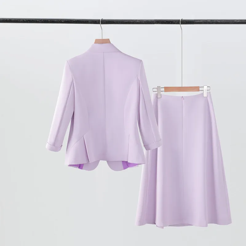 NAVIU-trajes de falda de Color liso para mujer, chaqueta con un solo botón, ropa para mujer, venta, triangulación de envíos