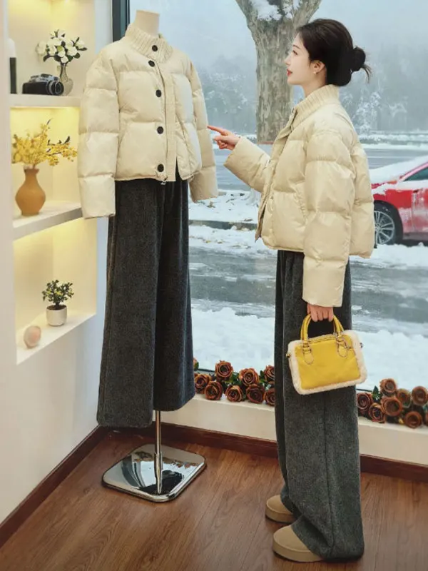 

Уникальное хлопковое пальто свободного кроя в корейском стиле, прямое, с длинными рукавами, на пуговицах, зимнее, для молодых женщин