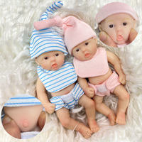 6Inch /15CM Mini Adorable Whole Solid Silicone Reborn Doll Painted Realistic Handmade Reborn Dolls For Kid's Gift Bebê Reborn