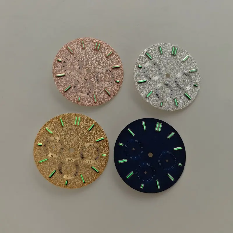 31mm VK63 Matte Sand Texture Watch Dial Sandy Texture Dials for VK63 Quartz Movement Lume Hands Case Mod Parts
